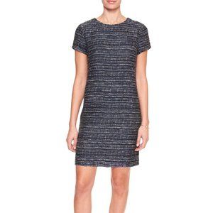 Banana Republic NWT Navy/Patterned Boucle Tweed Shift Dress